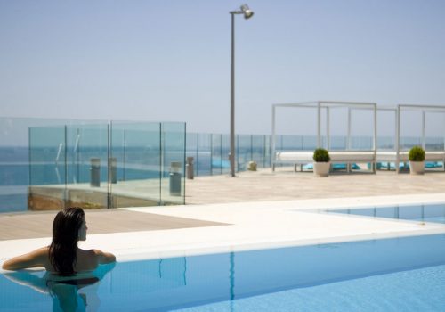 Pool with sea views